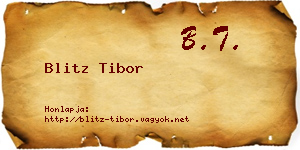 Blitz Tibor névjegykártya